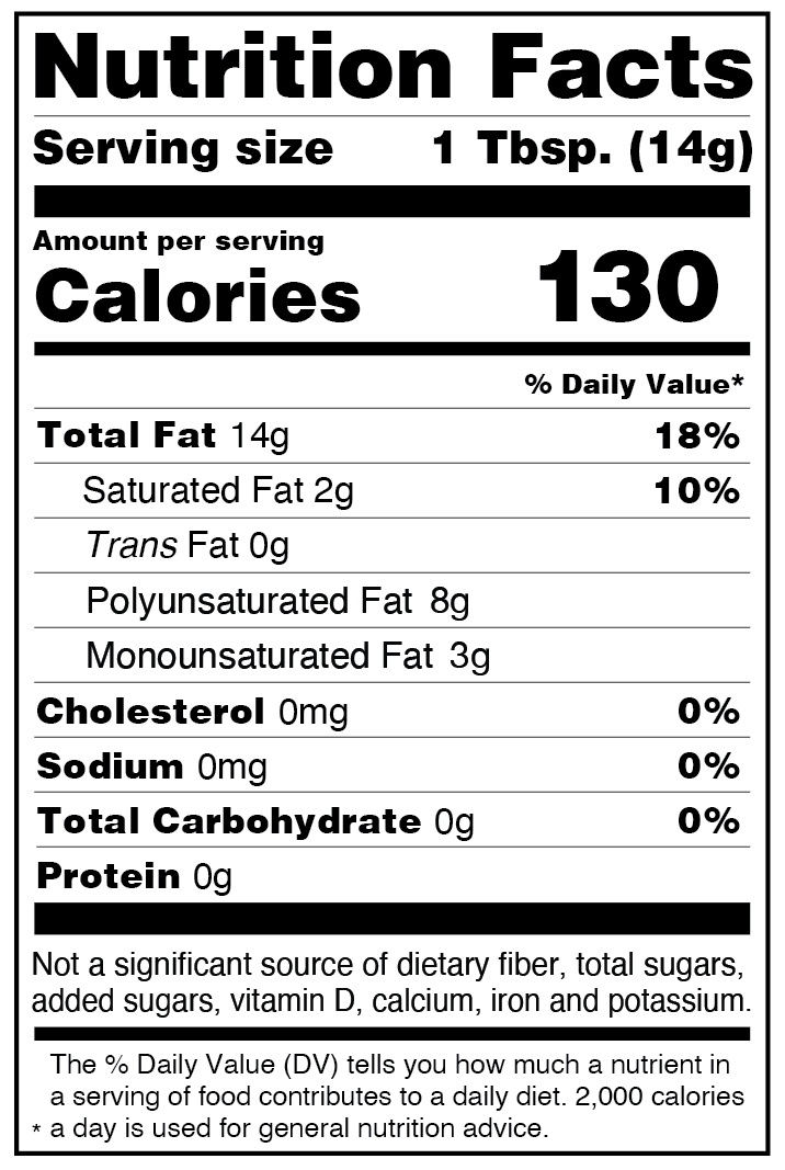 Organic Soybean Oil Nutrition Facts