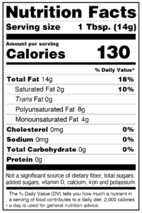 Soy Sesame Blend Nutrition Facts